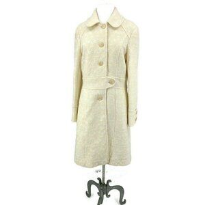 Trelise Cooper Shelter Skelter Strategy Coat Womens 6 Ivory Cream Wool Blend